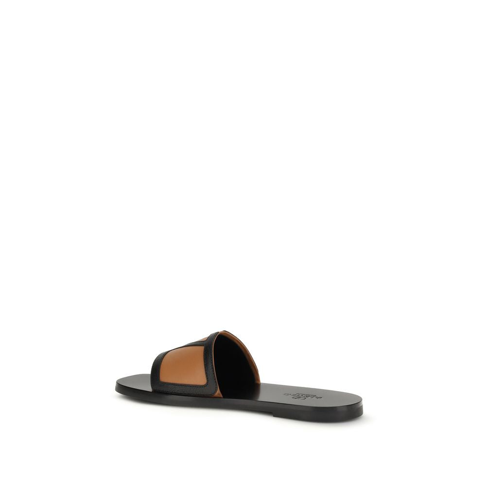 Valentino Garavani Black Calf Leather Bos Taurus Sandals