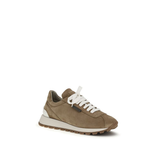 Brunello Cucinelli Beige Plateau-Sneaker aus Gummi