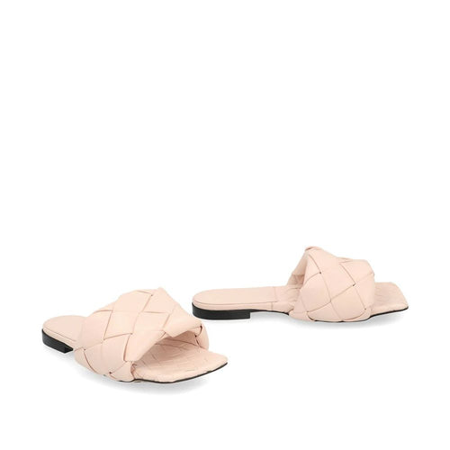 Bottega Veneta Flache Sandalen aus mehrfarbigem Leder