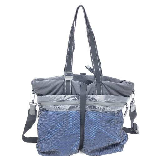 Bottega Veneta Schwarze und blaue Nylon-Cabrio-Tasche