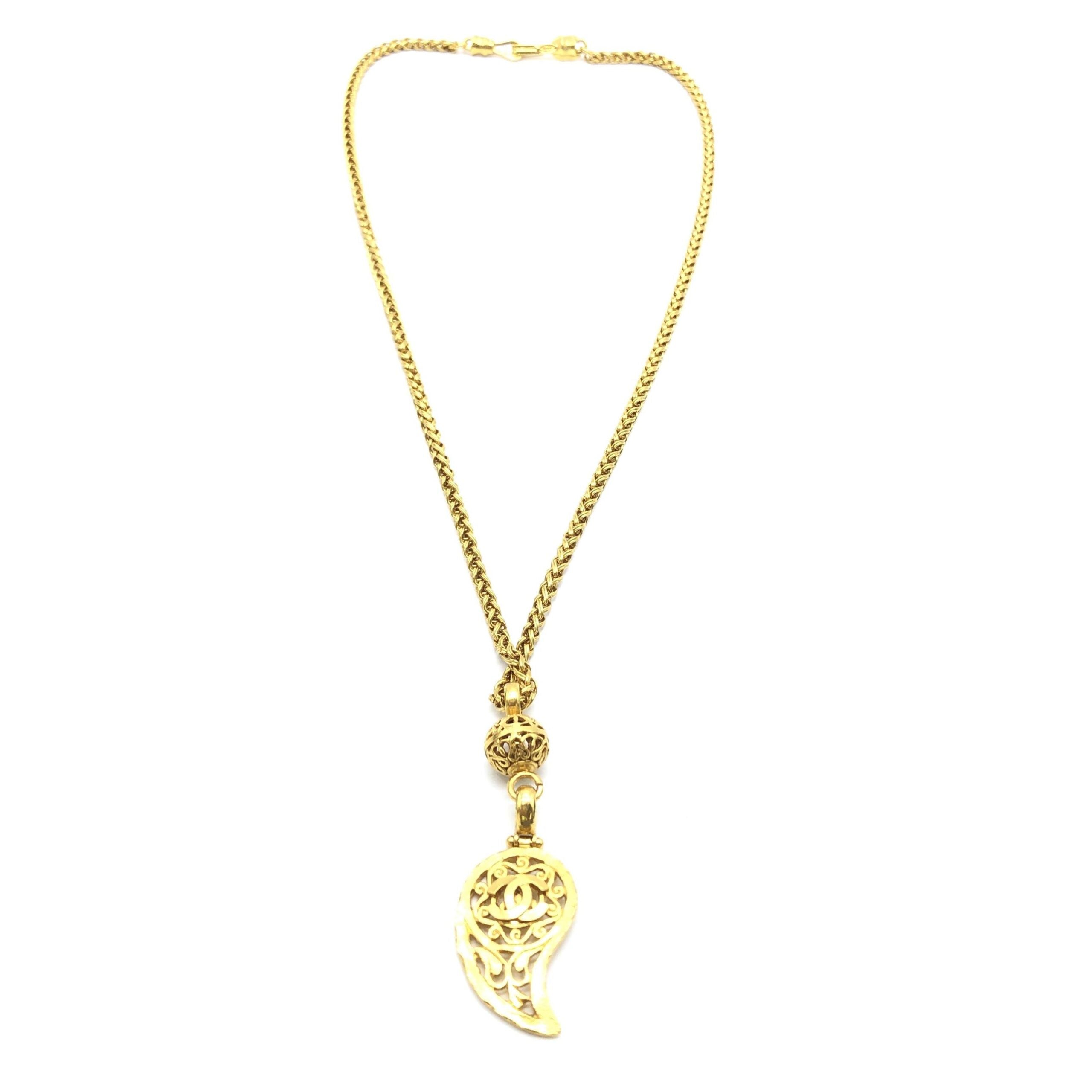 Chanel Gold Plated Coco Mark Necklace