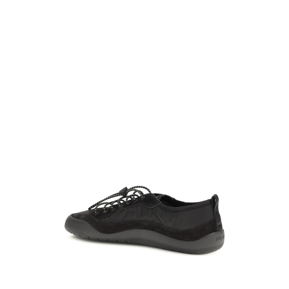 Prada Black Calf Leather Bos Taurus Athletic Sneakers