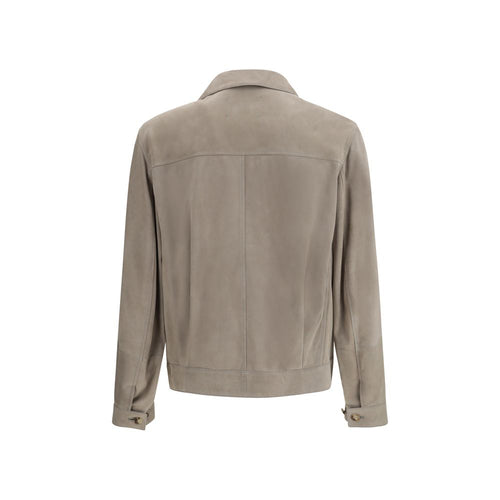 Brunello Cucinelli Bicolor Calf Leather Bos Taurus Coat
