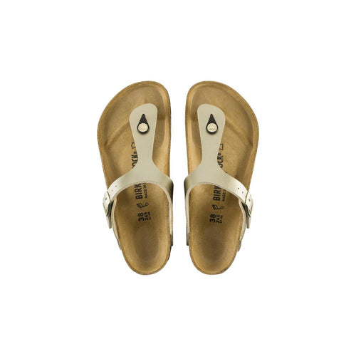 Birkenstock Goldene Synthetik-Flachsandalen