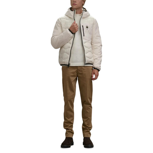 Blauer White Polyamid-Shell-Jacke