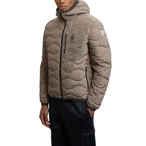 Blauer brauner Polyestermantel