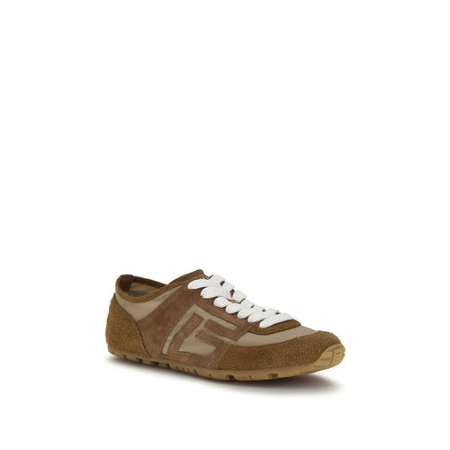 Balmain Beige Kalbsleder Bos Taurus Sportliche Sneakers