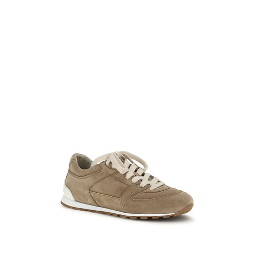 Brunello Cucinelli Beige Kalbsleder Bos Taurus Low Top Sneakers