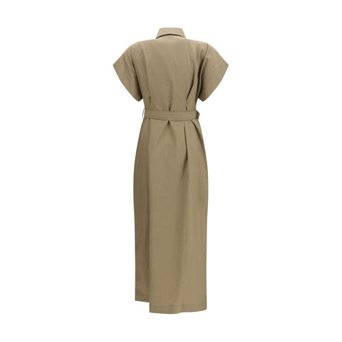 Brunello Cucinelli Beiges Baumwoll-Freizeitkleid