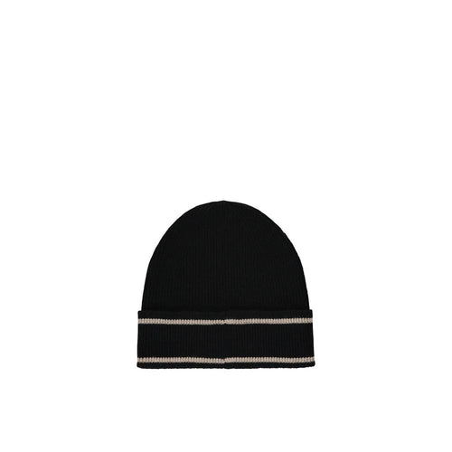 Balmain Beanie aus schwarzer Merinowolle