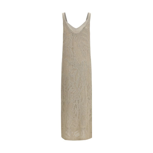 Brunello Cucinelli Beiges Leinen-Freizeitkleid