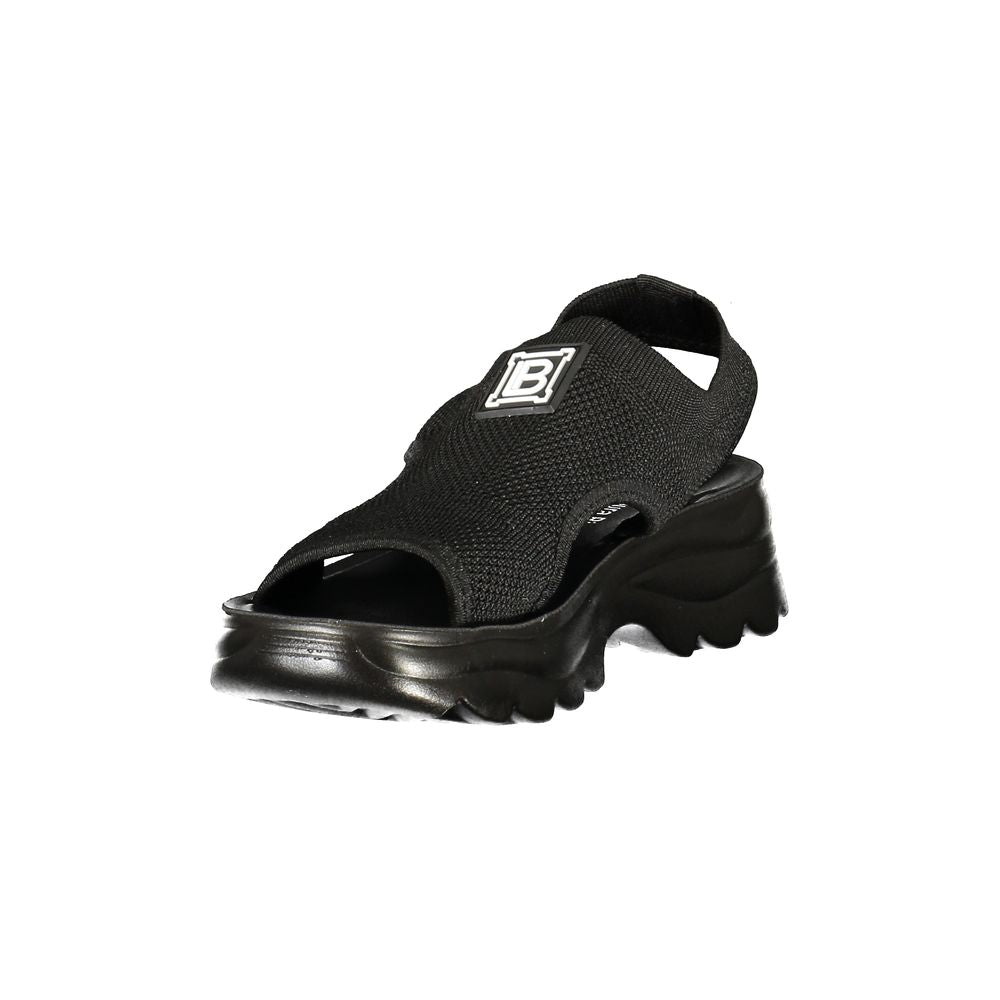 Laura Biagiotti Black Polyurethane Women Sandal