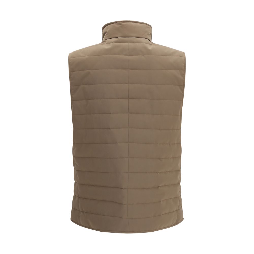 Brunello Cucinelli Beige Polyester Sleveless Jacket