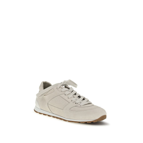 Brunello Cucinelli Beige Kalbsleder Bos Taurus Low Top Sneakers