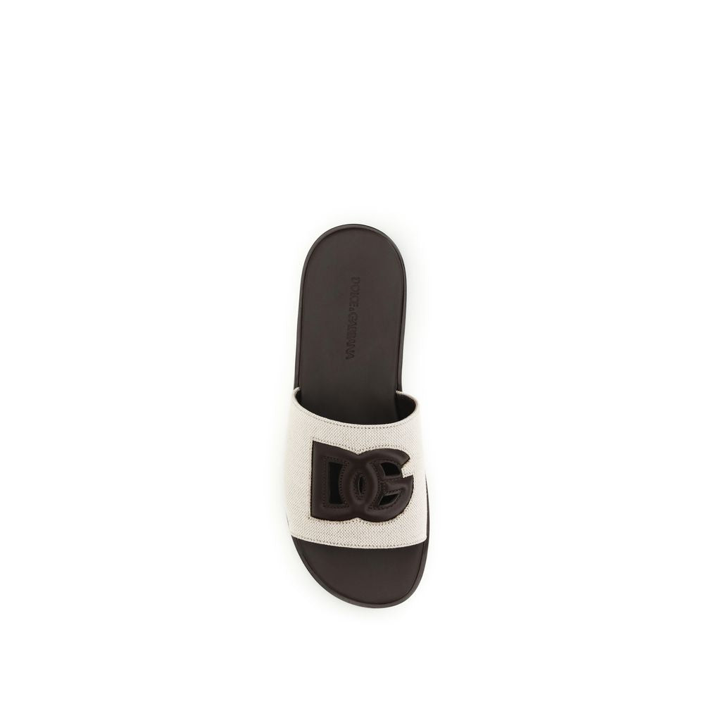 Dolce & Gabbana Beige Canvas Sandals