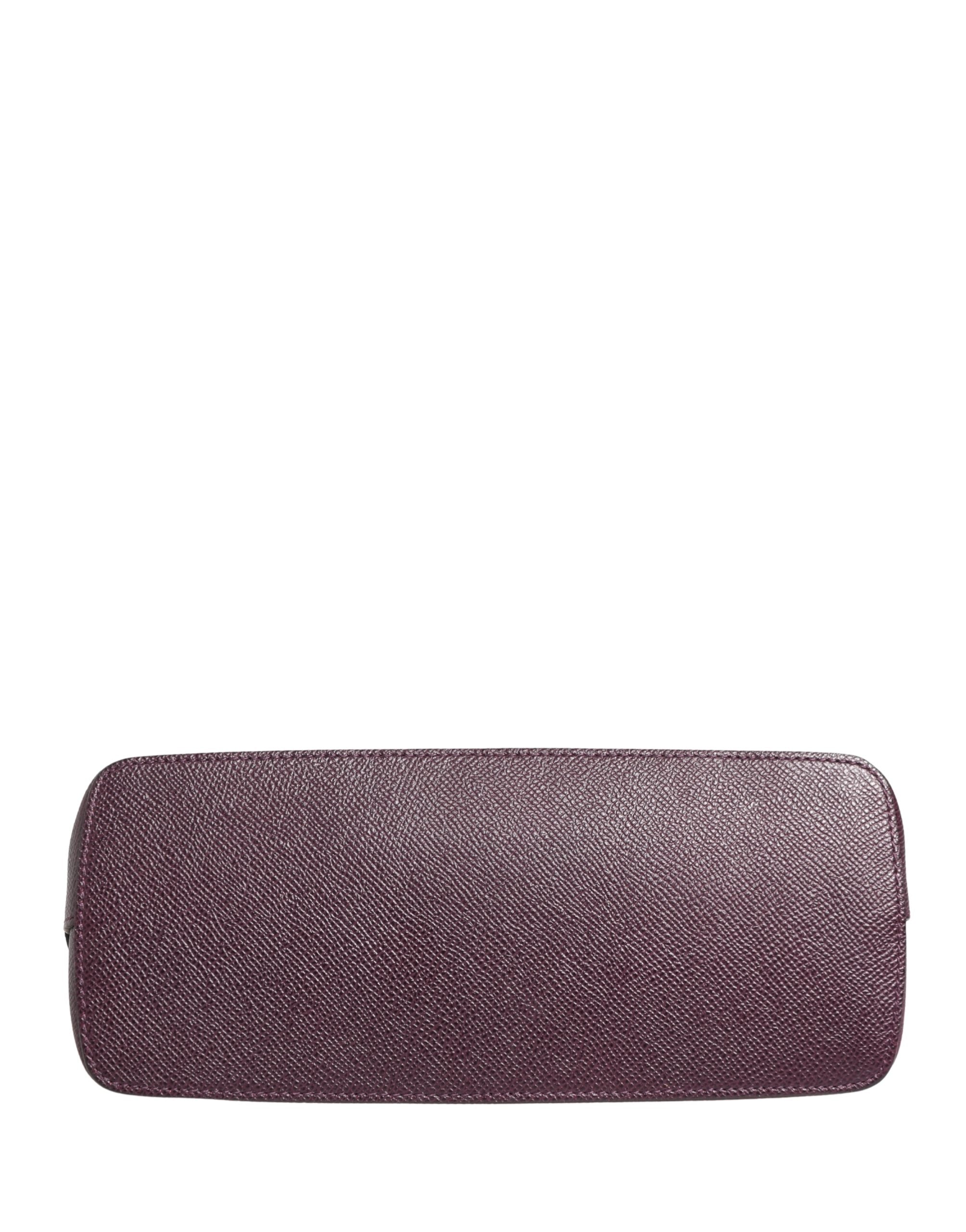 Dolce & Gabbana Dark Purple Leather DG Logo Zip Around Hand Purse Wallet