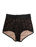 Dolce & Gabbana Black Cotton DG Logo High Waist Girdle Underwear
