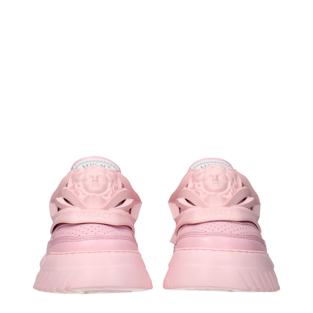 Versace Pink Leather Chunky Sneakers