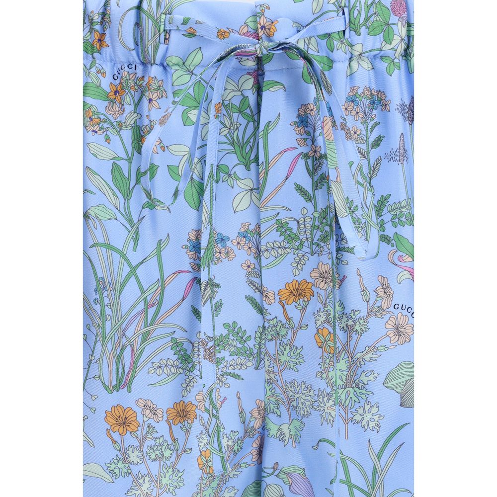 Gucci Blue Silk Shorts