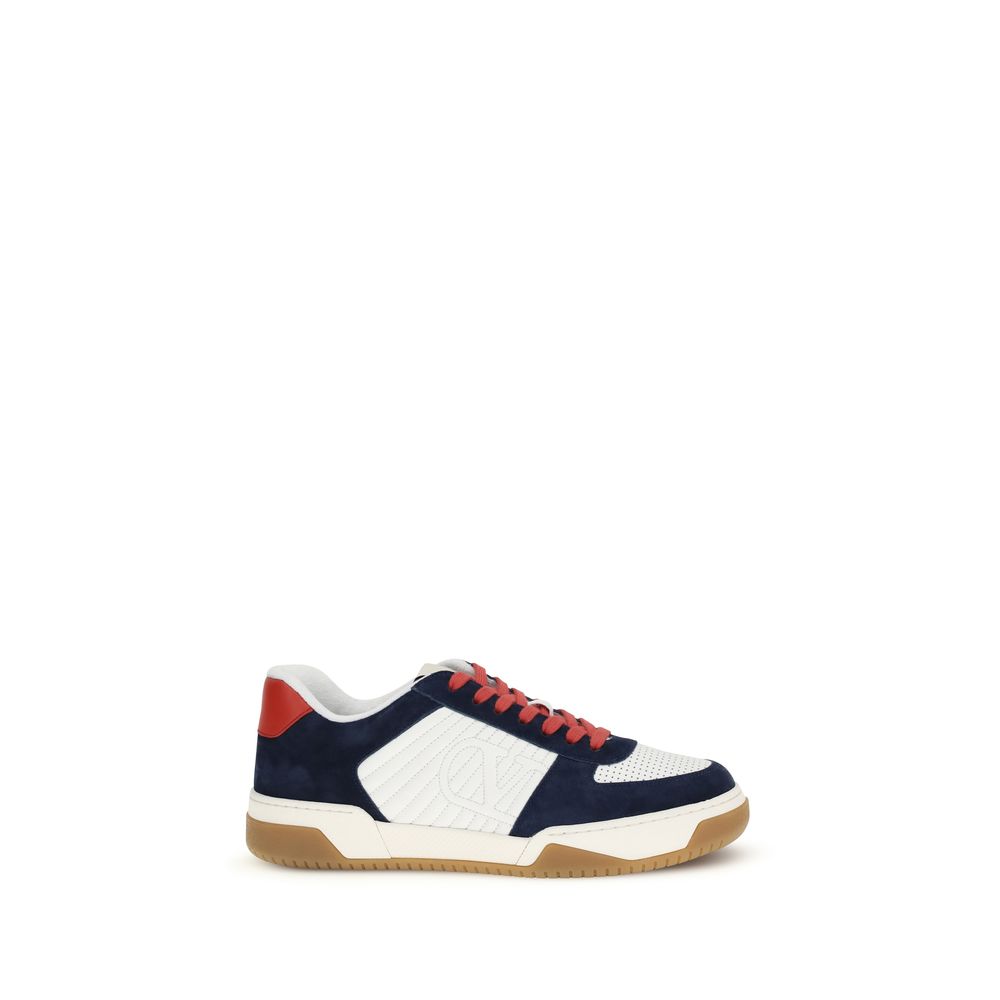 Valentino Garavani Black Calf Leather Bos Taurus Athletic Sneakers