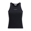 Maison Kitsuné Black Cotton Tank Tops