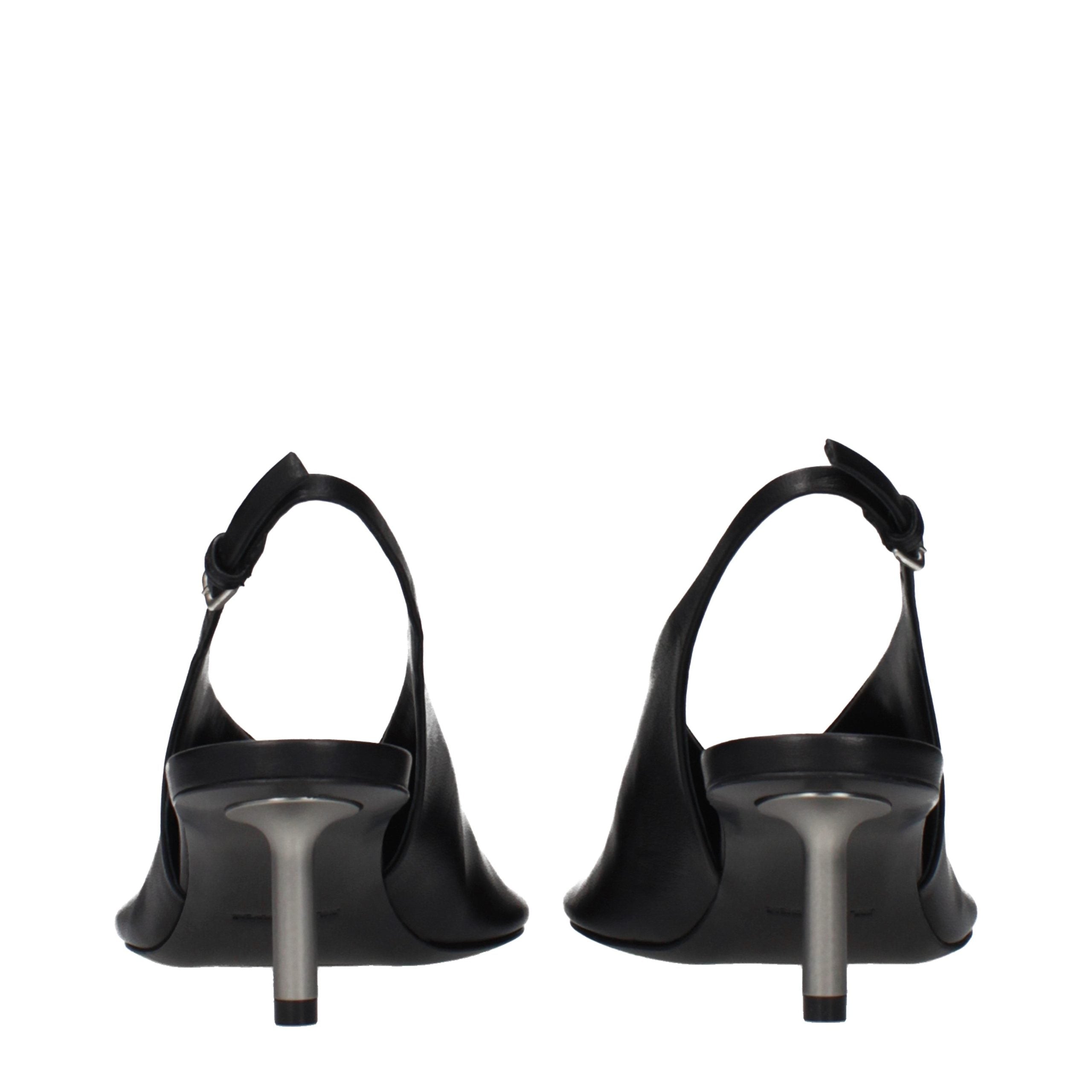 Jil Sander Black Leather Pumps