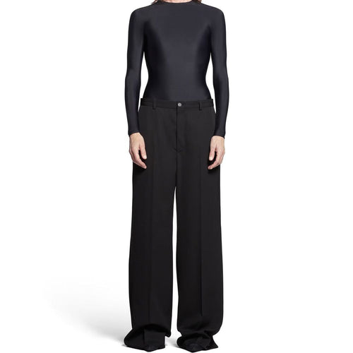 Balenciaga Schwarze ausgestellte Hose aus Wolle
