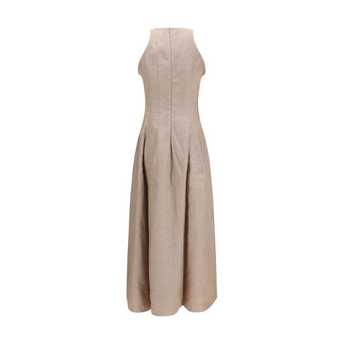 Brunello Cucinelli Beiges Leinen-Freizeitkleid