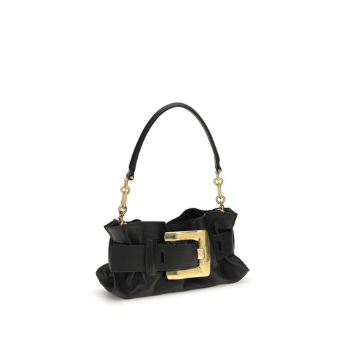Balmain Schultertasche aus schwarzem Kalbsleder (Bos Taurus)
