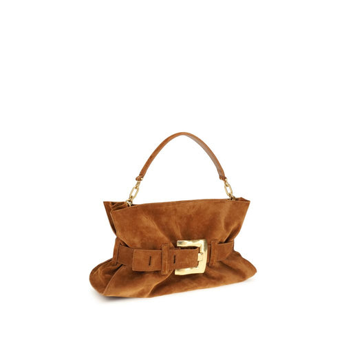 Balmain Handtasche aus braunem Kalbsleder
