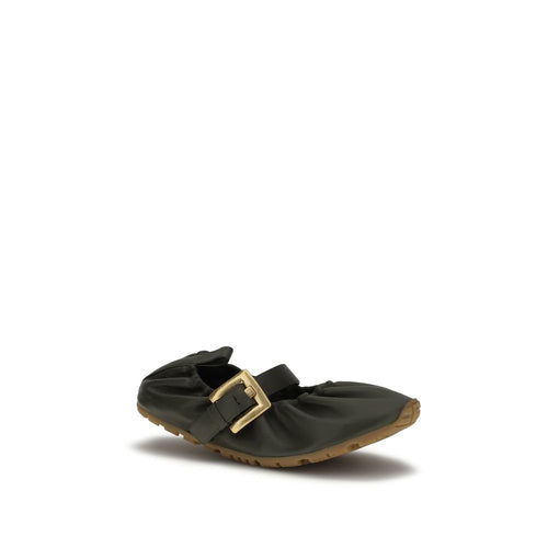 Balmain Ballerinas aus zweifarbigem Kalbsleder Bos Taurus