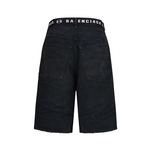 Balenciaga Black Cotton Bermuda Shorts