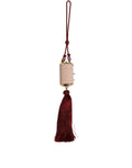 Dolce & Gabbana Pink Exotic Leather Mini Mirror Tassel Makeup Bag