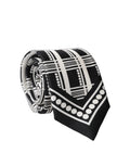 Dolce & Gabbana Black White Abstract Silk Adjustable Men Tied Necktie Tie