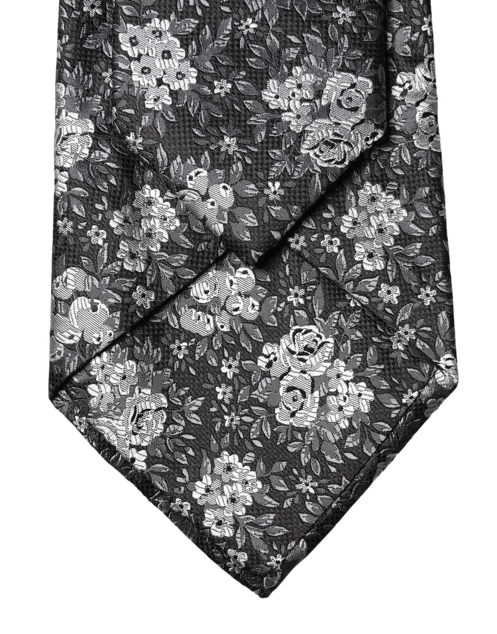 Dolce & Gabbana Black White Floral Silk Adjustable Women Necktie Tie