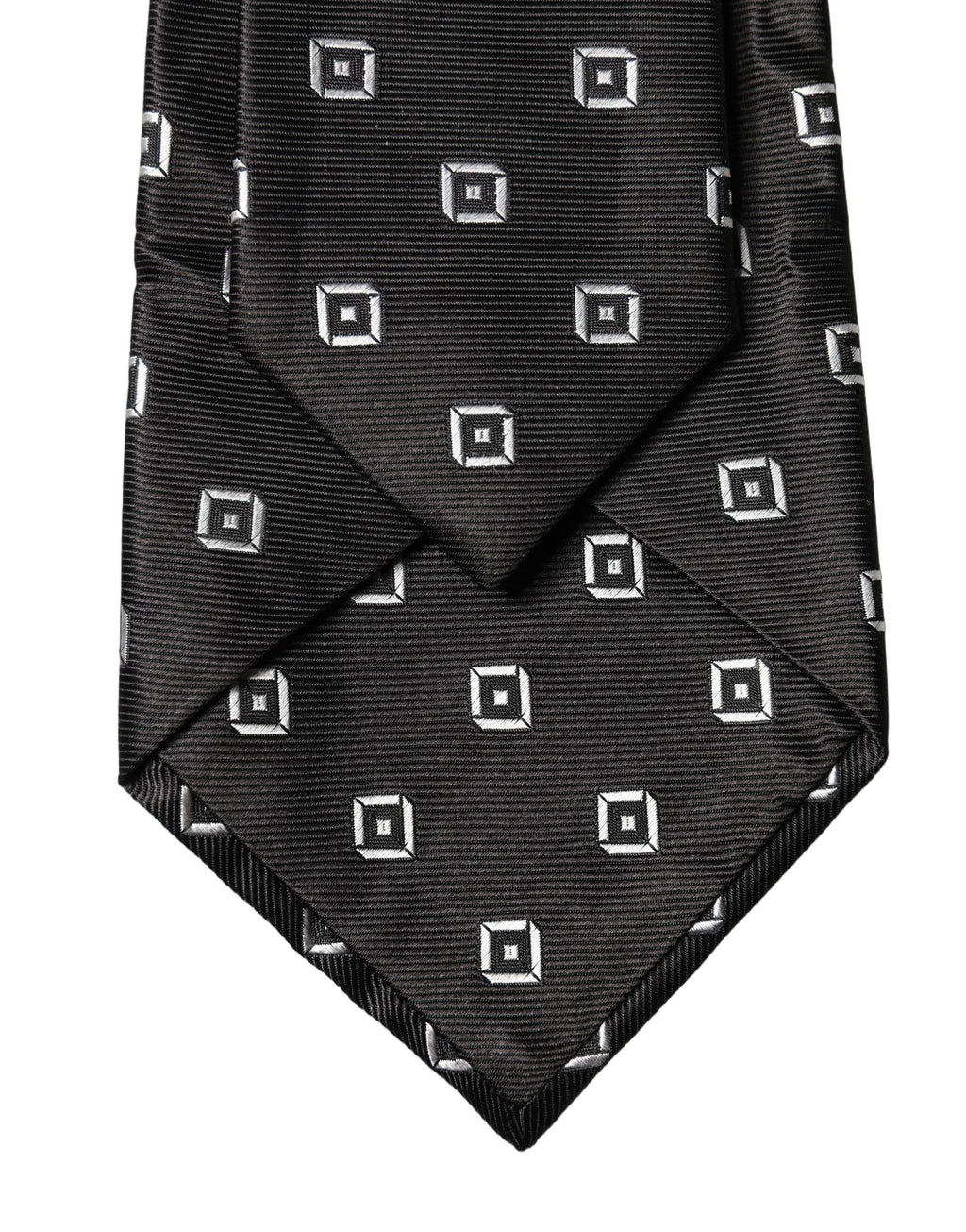 Dolce & Gabbana Black White Geometric Silk Adjustable Women Necktie Tie