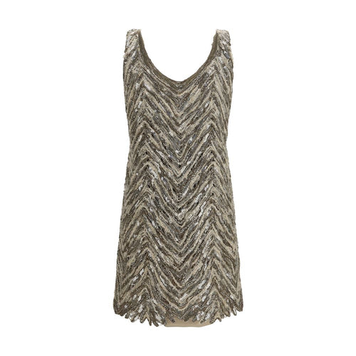 Brunello Cucinelli Beiges Cocktailkleid aus Papier