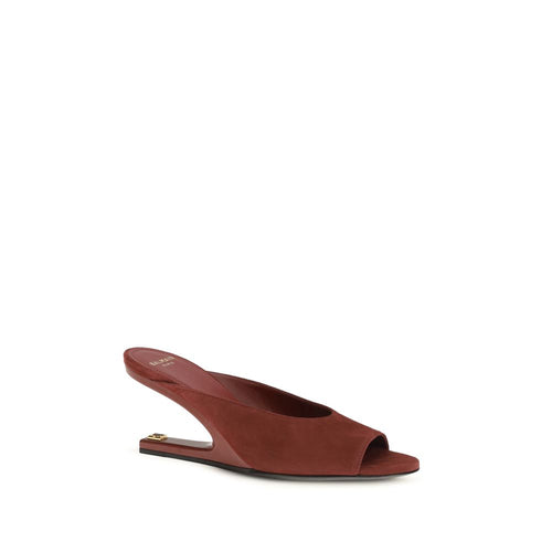 Balmain Bordeaux-Mules aus Kalbsleder Bos Taurus