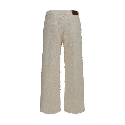 Brunello Cucinelli Beige Cropped-Hose aus Baumwolle