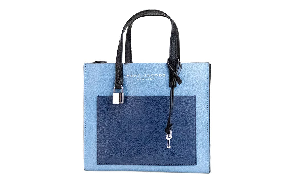 Marc Jacobs Grind Mini Blue Heaven Colorblock Leren Schoudertas