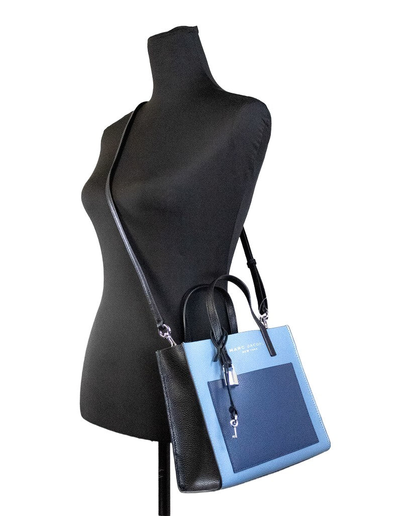 Marc Jacobs Grind Mini Blue Heaven Colorblock Leren Schoudertas
