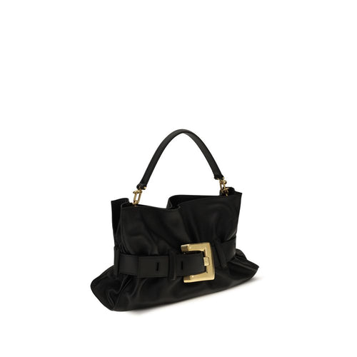 Balmain Schultertasche aus schwarzem Kalbsleder (Bos Taurus)