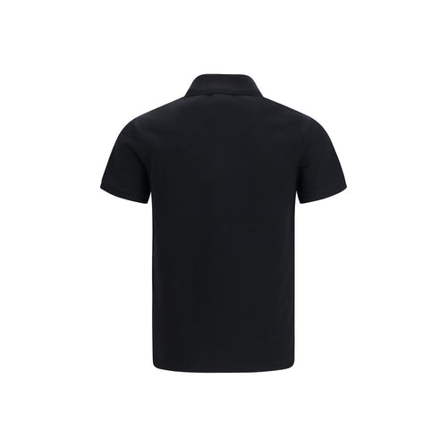 Balmain Poloshirt aus schwarzer Baumwolle