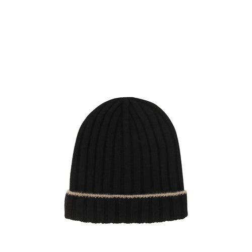 Brunello Cucinelli Beanie aus schwarzem Kaschmir