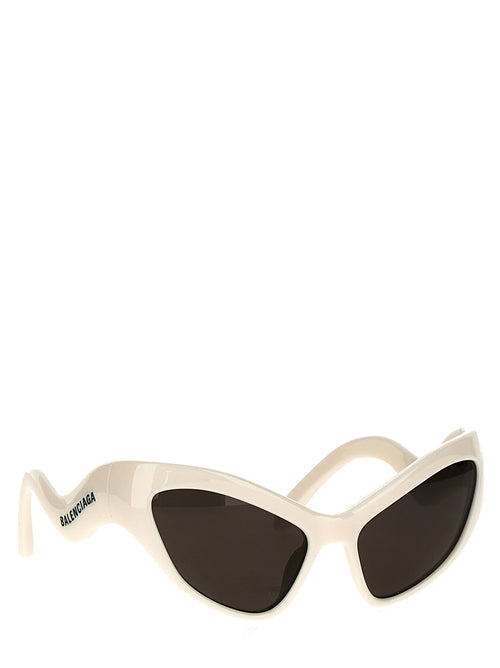 Balenciaga Weiße Nylon-Sonnenbrille