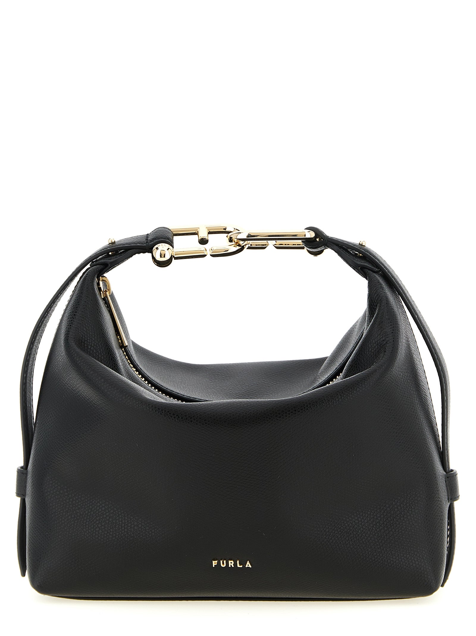 Furla Black Calfskin Shoulder Bag