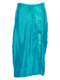 Ganni Blue Recycled Polyester Midi Skirt