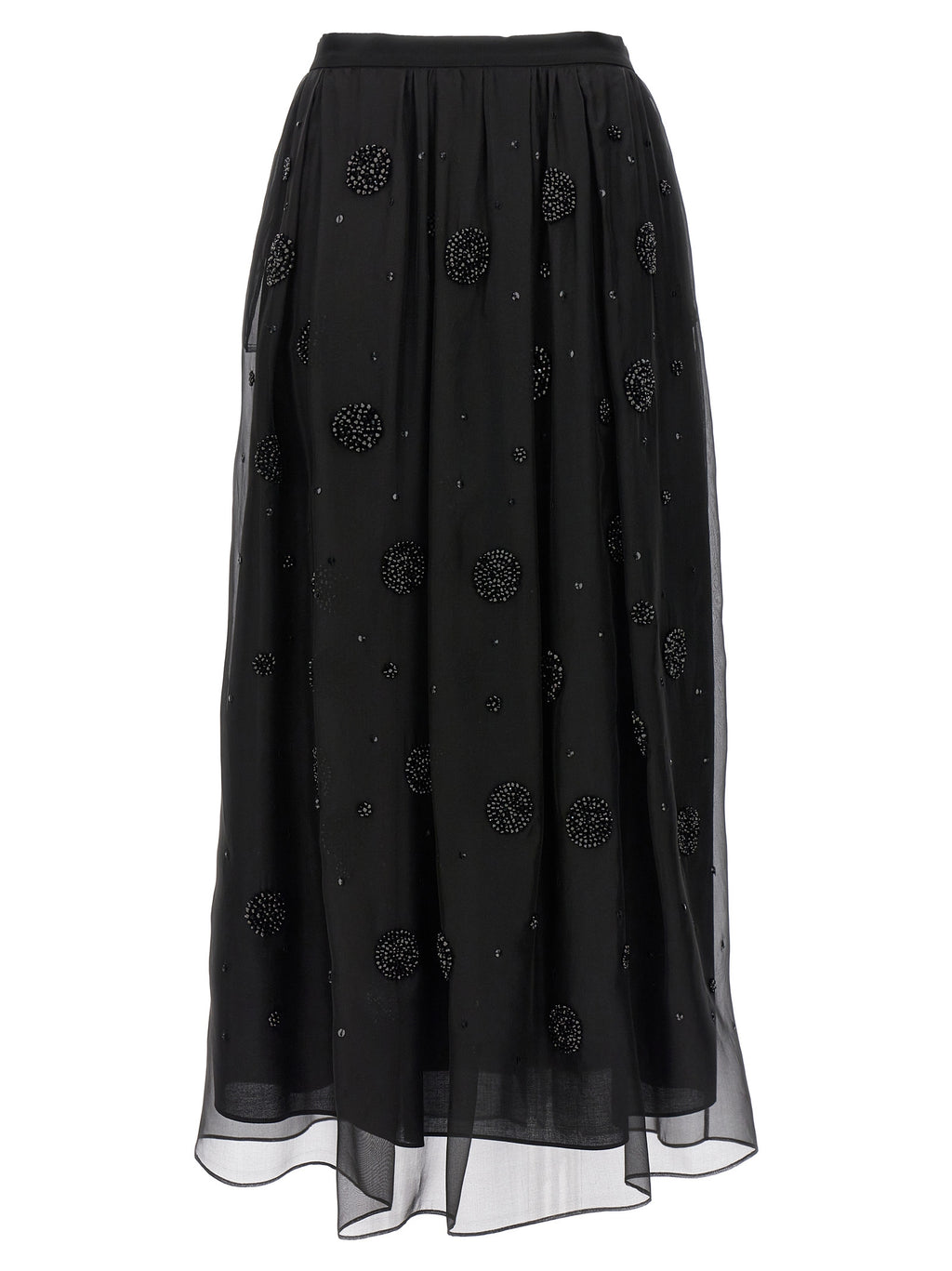 Max Mara Black Silk Midi Skirt