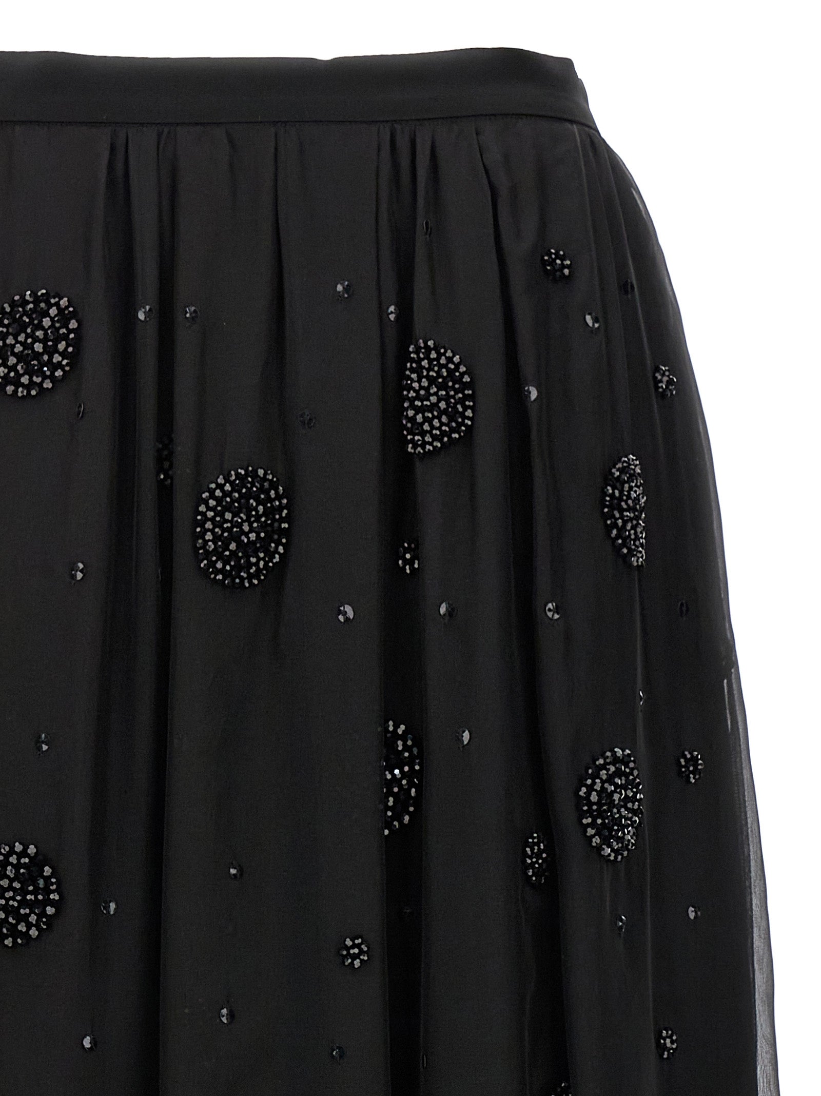 Max Mara Black Silk Midi Skirt