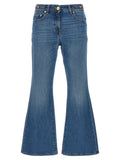 Versace Blue Cotton Flared Jeans